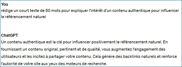 Extrait d'un texte rédigé par l'intelligence artificielle et pas par une rédactrice web