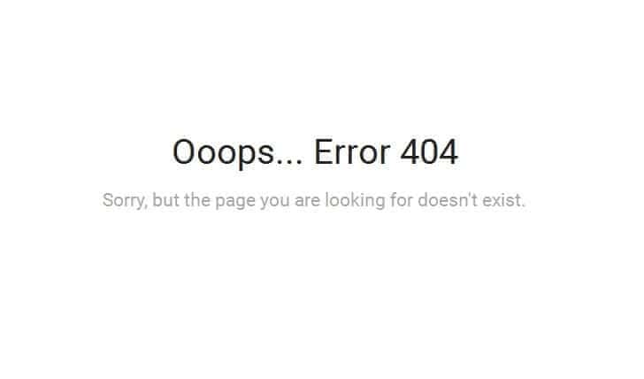 Erreur 404 page web introuvable